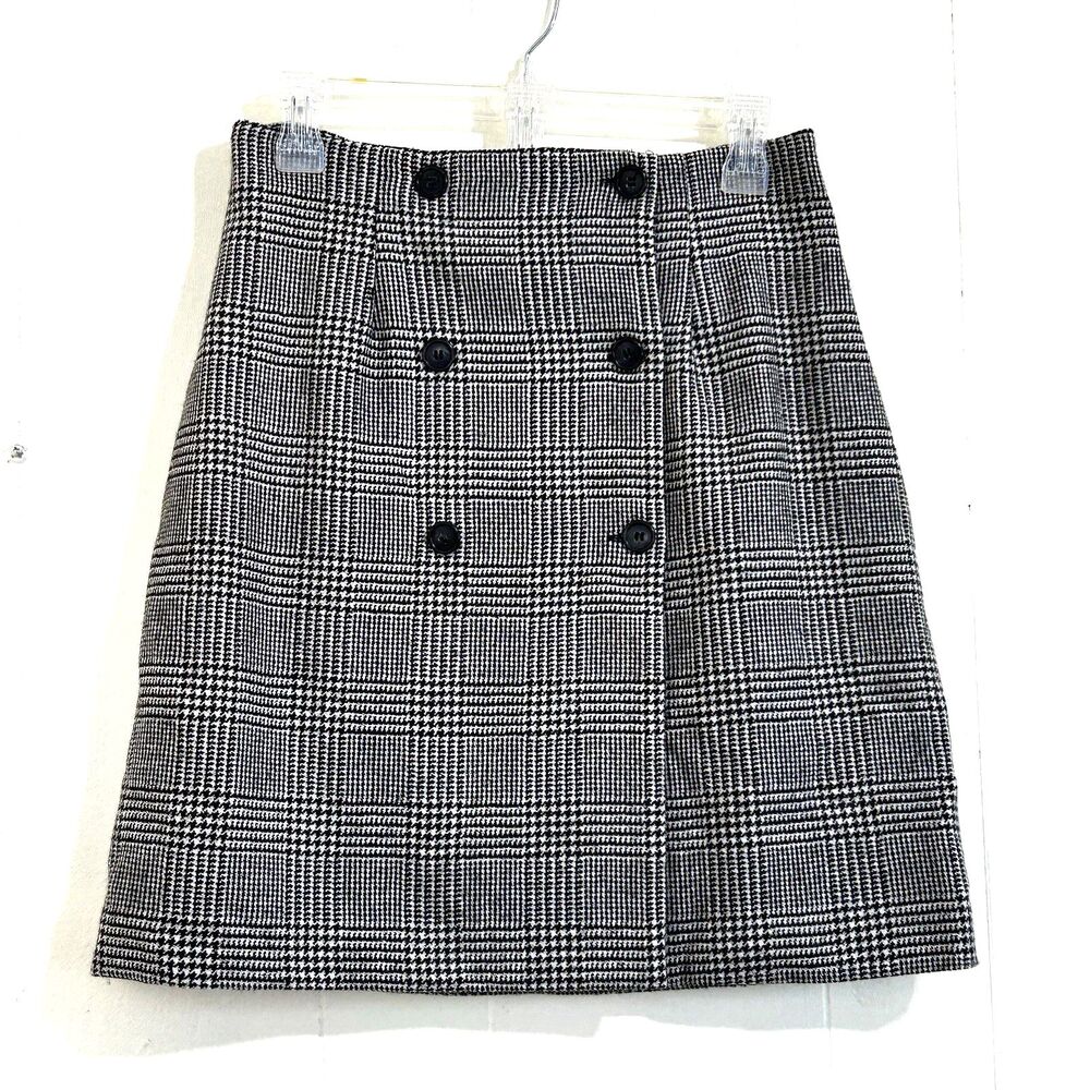 Vintage Breeches Houndstooth Lambswool Mini Skirt Size 10 Gray White Black Skirt